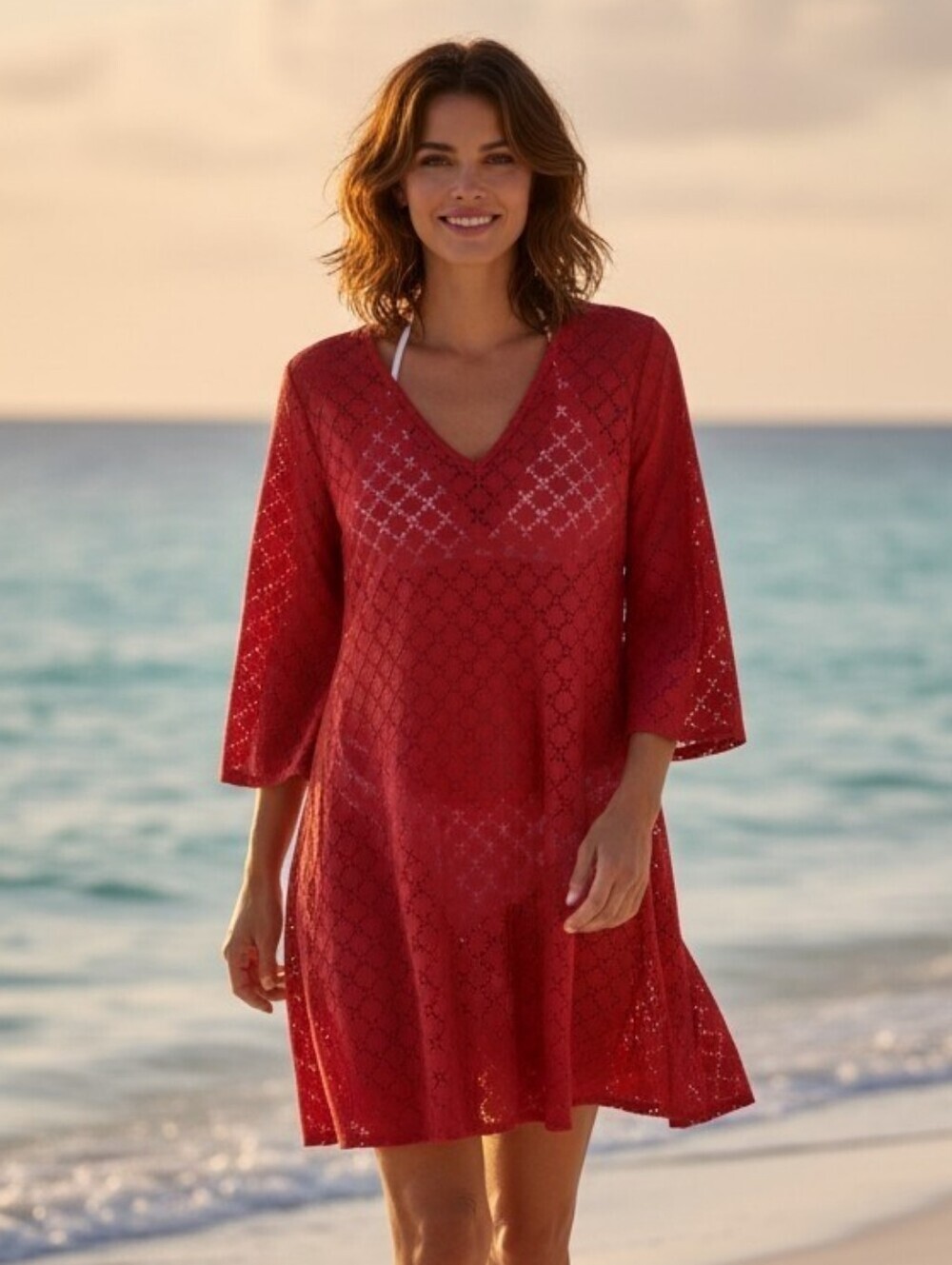Always For Me Red Eyelet Lace Cover